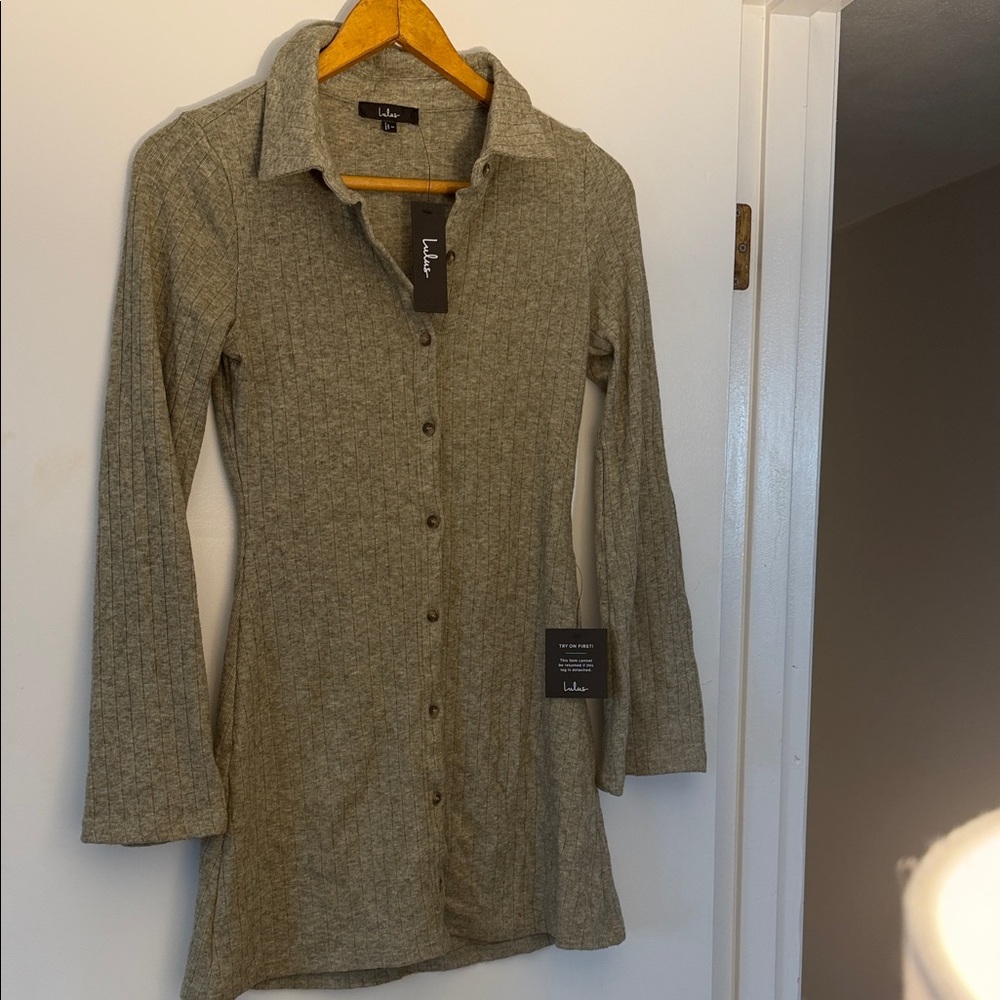 Lulu's Olive Long Sleeve Dress